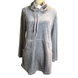 Pure Jill J. Jill Gray Pima Cotton Modal Cowl Neck Tunic Sweatshirt, Size Small